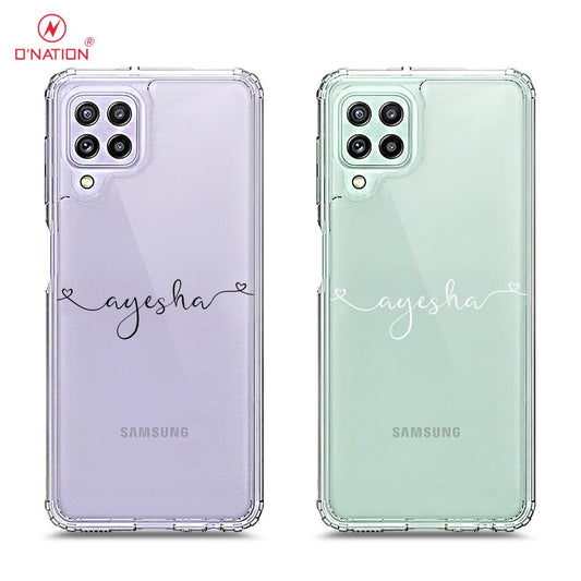 Samsung Galaxy M22 Cover - Personalised Name Series - 8 Designs - Clear Phone Case - Soft Silicon Borders