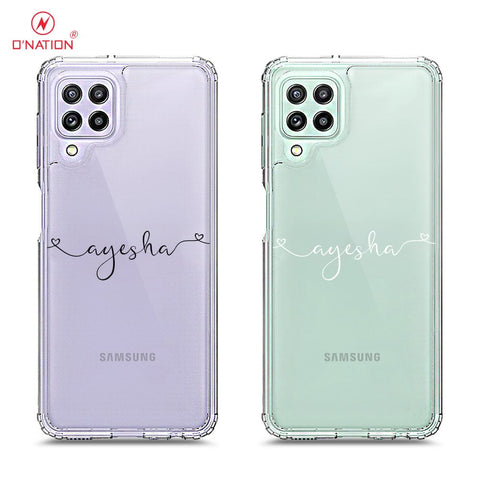 Samsung Galaxy M32 Cover - Personalised Name Series - 8 Designs - Clear Phone Case - Soft Silicon Borders