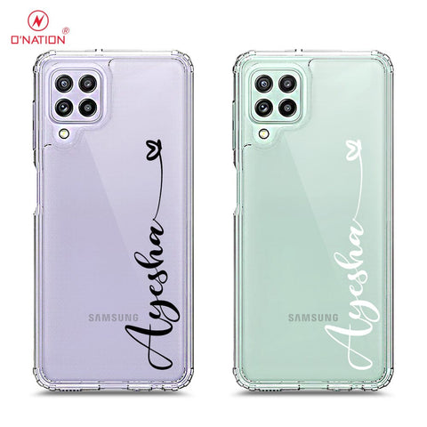 Samsung Galaxy M32 Cover - Personalised Name Series - 8 Designs - Clear Phone Case - Soft Silicon Borders