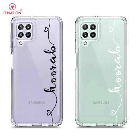 Samsung Galaxy M32 Cover - Personalised Name Series - 8 Designs - Clear Phone Case - Soft Silicon Borders