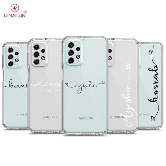 Samsung Galaxy A23 Cover - Personalised Name Series - 8 Designs - Clear Phone Case - Soft Silicon Borders