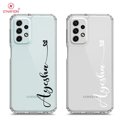 Samsung Galaxy A23 Cover - Personalised Name Series - 8 Designs - Clear Phone Case - Soft Silicon Borders