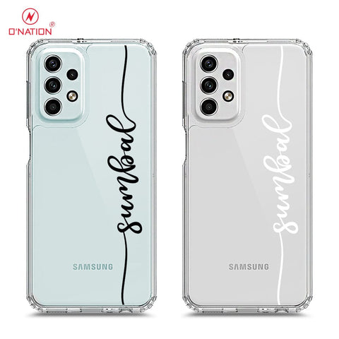 Samsung Galaxy A23 Cover - Personalised Name Series - 8 Designs - Clear Phone Case - Soft Silicon Borders