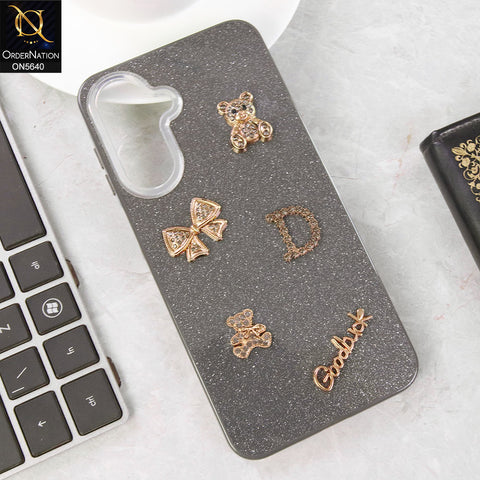 Samsung Galaxy A07 4G Cover - Black - New Trendy 3D Bow And Rhinestone Glitter Case