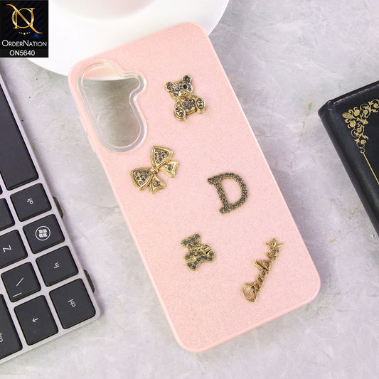 Samsung Galaxy A07 4G Cover - Pink - New Trendy 3D Bow And Rhinestone Glitter Case