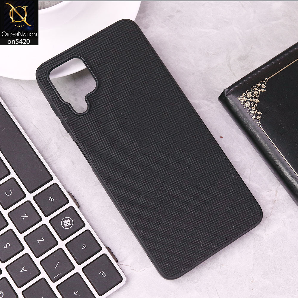 Samsung Galaxy A12 Nacho Cover - Black - New Dotted Leather Texture Soft Borders Case