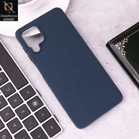Samsung Galaxy A12 Nacho Cover - Blue - New Dotted Leather Texture Soft Borders Case