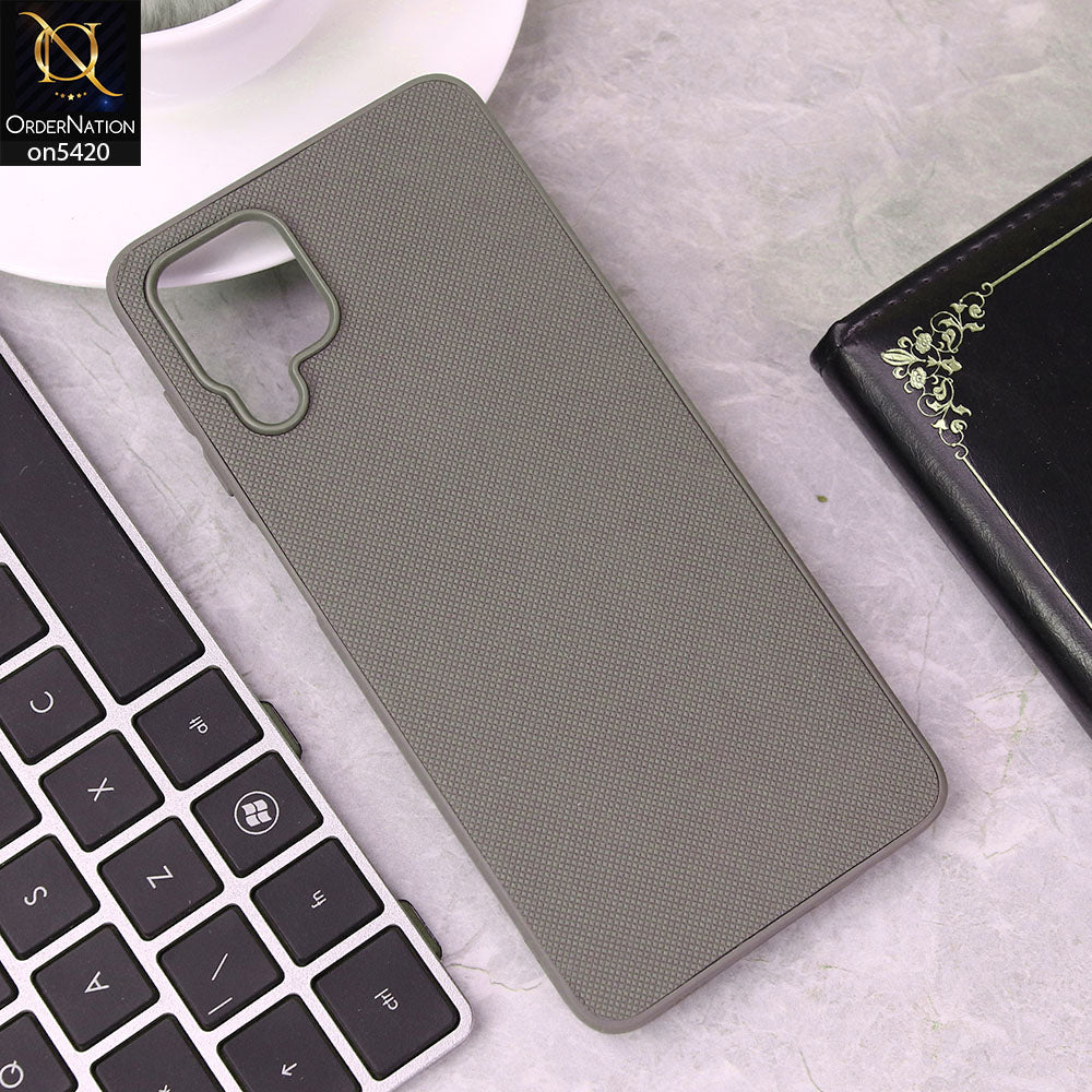 Samsung Galaxy A12 Nacho Cover - Gray - New Dotted Leather Texture Soft Borders Case