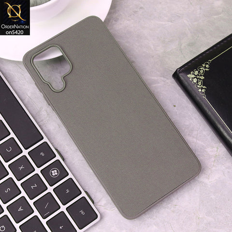 Samsung Galaxy A12 Nacho Cover - Gray - New Dotted Leather Texture Soft Borders Case
