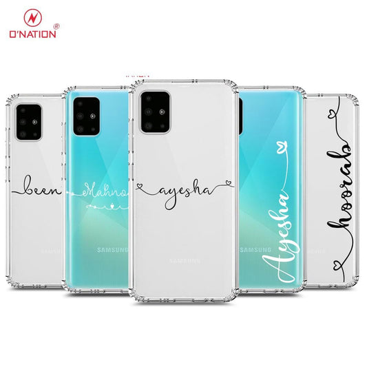 Samsung Galaxy A30s Cover - Personalised Name Series - 8 Designs - Clear Phone Case - Soft Silicon Borders