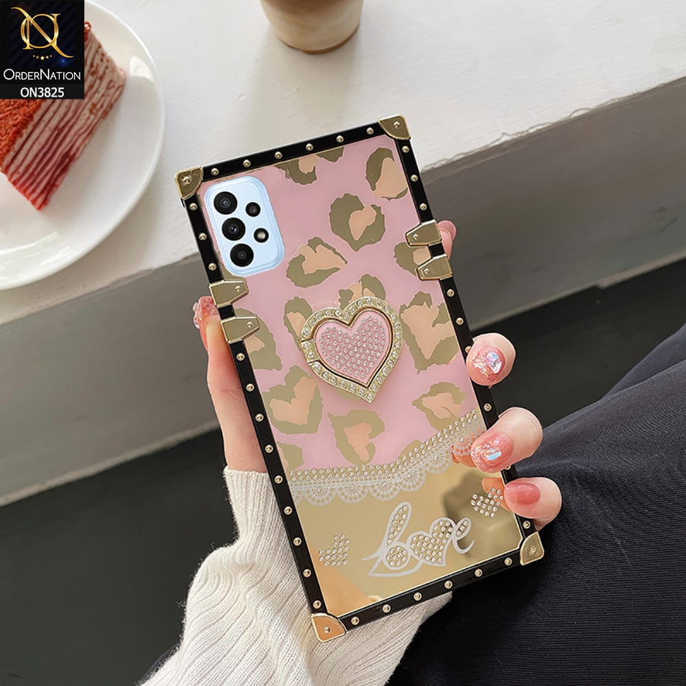 Samsung Galaxy A33 5G Cover - Design 1 - Heart Bling Diamond Glitter Soft TPU Trunk Case With Ring Holder