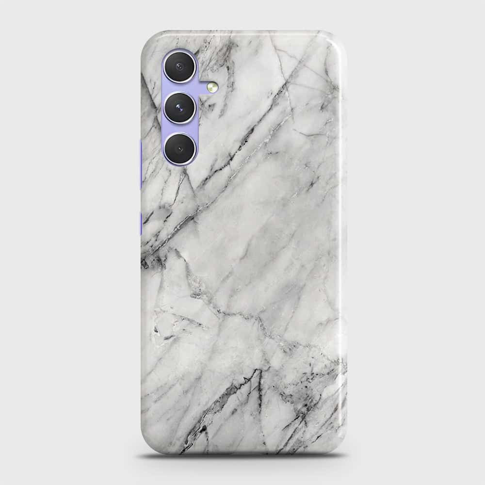 Samsung Galaxy A54 5G Cover - Trendy White Marble Printed Hard Case with Life Time Colors Guarantee (Fast Delivery)