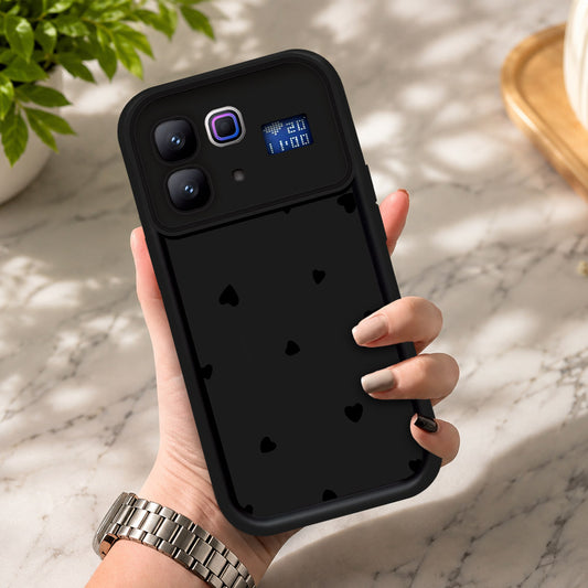 Infinix Note 60 - Black - Classic Heart Print - ONation Step Up Series - HQ Liquid Silicone Soft Case