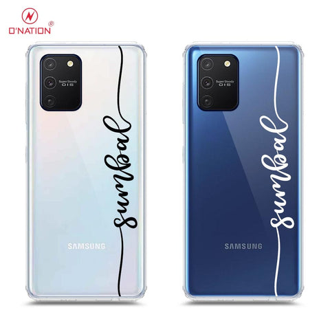 Samsung Galaxy A91 Cover - Personalised Name Series - 8 Designs - Clear Phone Case - Soft Silicon Borders