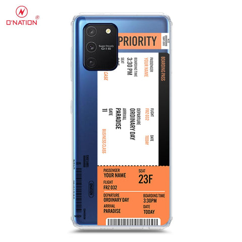 Samsung Galaxy M80s Cover - Personalised Boarding Pass Ticket Series - 5 Designs - Clear Phone Case - Soft Silicon Borders