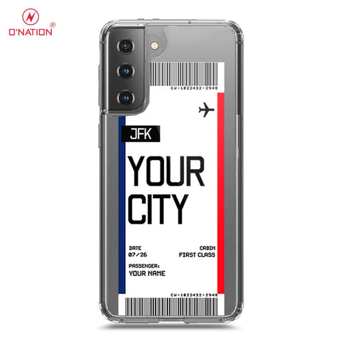 Samsung Galaxy S21 5G Cover - Personalised Boarding Pass Ticket Series - 5 Designs - Clear Phone Case - Soft Silicon Borders