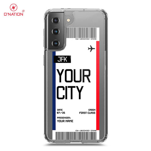 Samsung Galaxy S21 Plus 5G Cover - Personalised Boarding Pass Ticket Series - 5 Designs - Clear Phone Case - Soft Silicon Borders