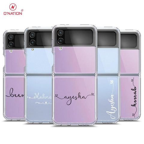 Samsung Galaxy Z Flip 3 5G Cover - Personalised Name Series - 8 Designs - Clear Phone Case - Soft Silicon Borders