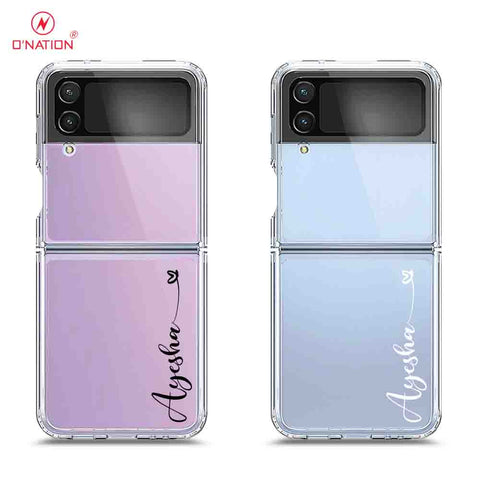 Samsung Galaxy Z Flip 3 5G Cover - Personalised Name Series - 8 Designs - Clear Phone Case - Soft Silicon Borders