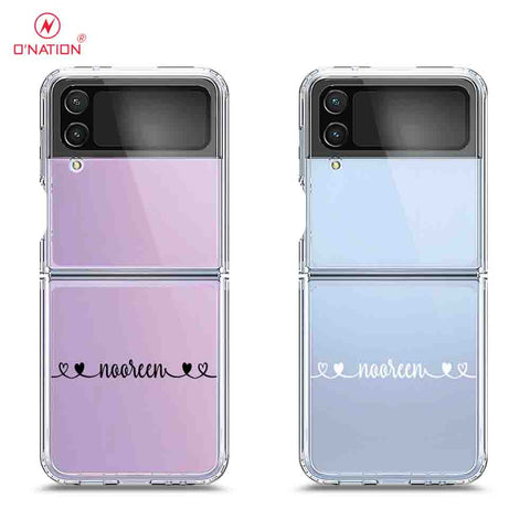 Samsung Galaxy Z Flip 3 5G Cover - Personalised Name Series - 8 Designs - Clear Phone Case - Soft Silicon Borders