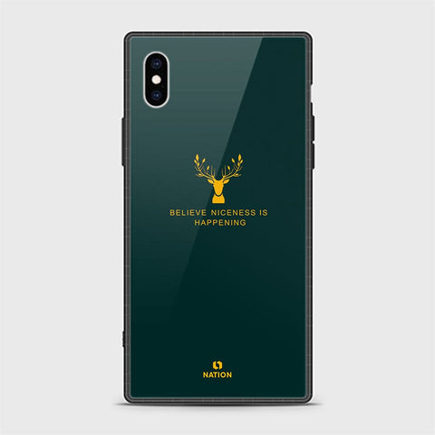 iPhone XS Max Cover - Nice Series - HQ Ultra Shine Premium Infinity Glass Soft Silicon Borders Casee (Fast Delivery)