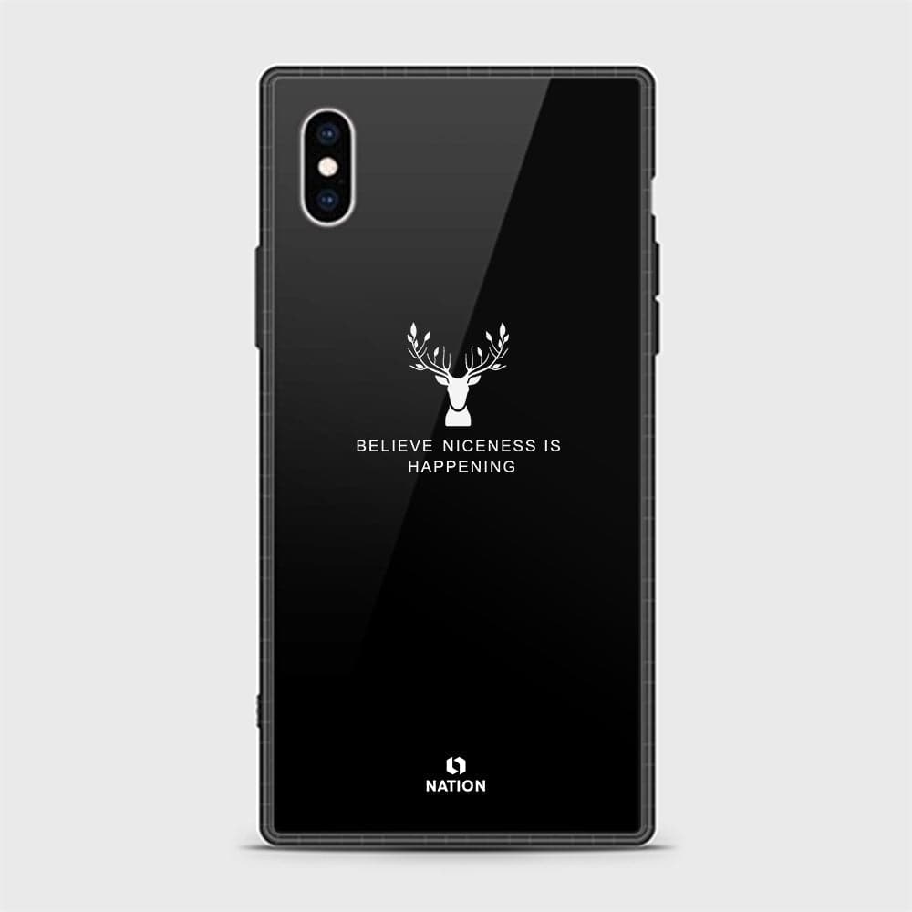 iPhone XS Max Cover - Nice Series - HQ Ultra Shine Premium Infinity Glass Soft Silicon Borders Casee (Fast Delivery)