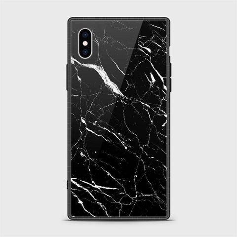 iPhone XS Cover - Black Marble Series - HQ Ultra Shine Premium Infinity Glass Soft Silicon Borders Casee (Fast Delivery)