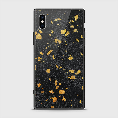 iPhone XS Max Cover - Black Marble Series - D25 - HQ Ultra Shine Premium Infinity Glass Soft Silicon Borders Case ( Fast Delivery )