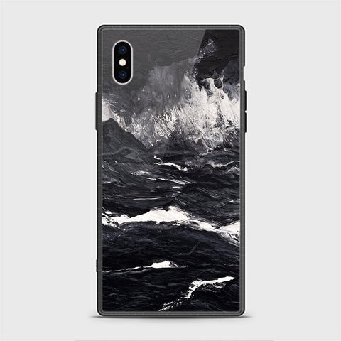 iPhone XS Max Cover - Black Marble Series - D25 - HQ Ultra Shine Premium Infinity Glass Soft Silicon Borders Case ( Fast Delivery )