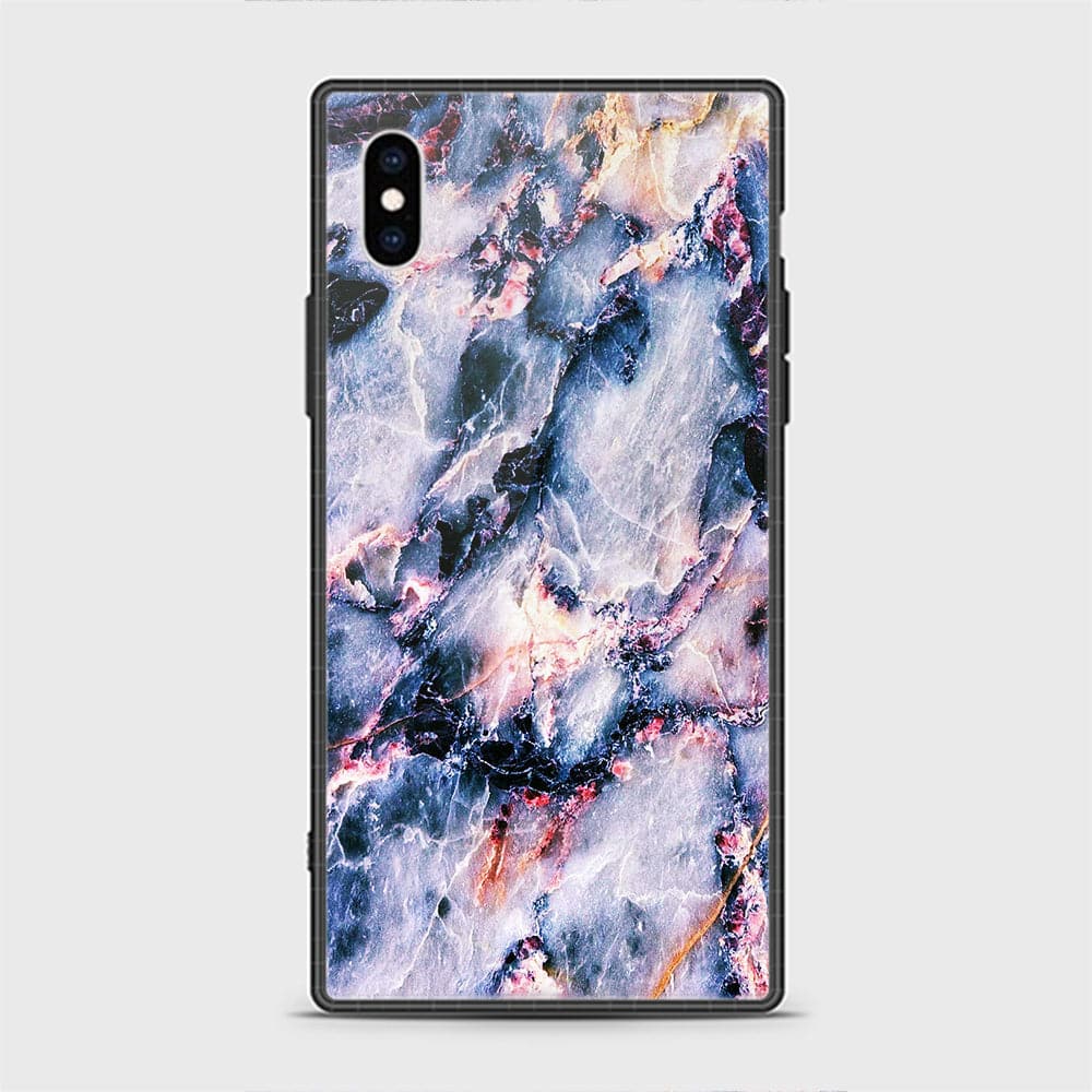 iPhone X Cover - Colorful Marble Series - D45 - HQ Ultra Shine Premium Infinity Glass Soft Silicon Borders Casee ( Fast Delivery )