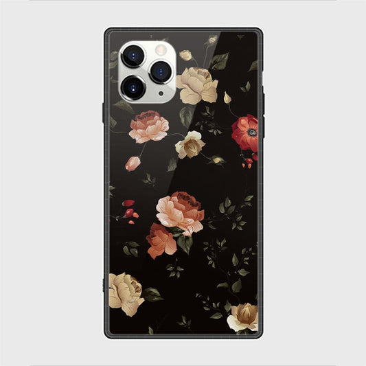 iPhone 11 Pro Cover - Floral Series 2 - HQ Ultra Shine Premium Infinity Glass Soft Silicon Borders Casee ( Fast Delivery )