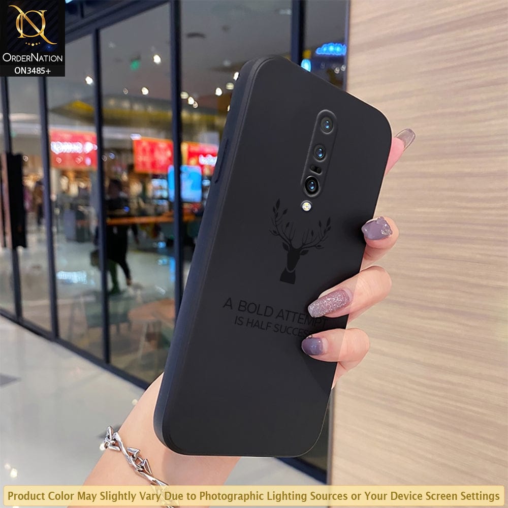 OnePlus 7 Pro Cover - Black - ONation Bold Series - HQ Liquid Silicone Elegant Colors Camera Protection Soft Case ( Fast Delivery )