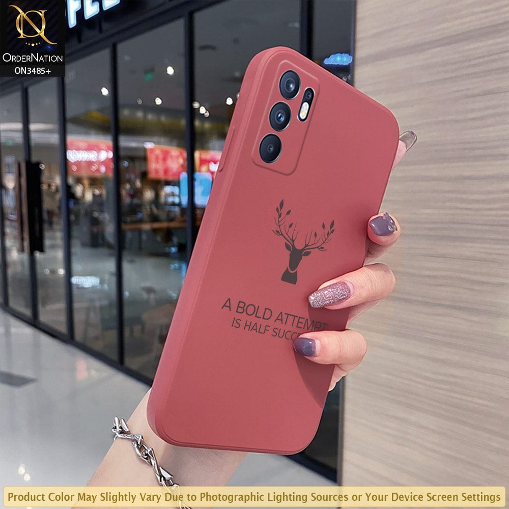 Oppo Reno 6 Cover - Red - ONation Bold Series - HQ Liquid Silicone Elegant Colors Camera Protection Soft Case ( Fast Delivery )