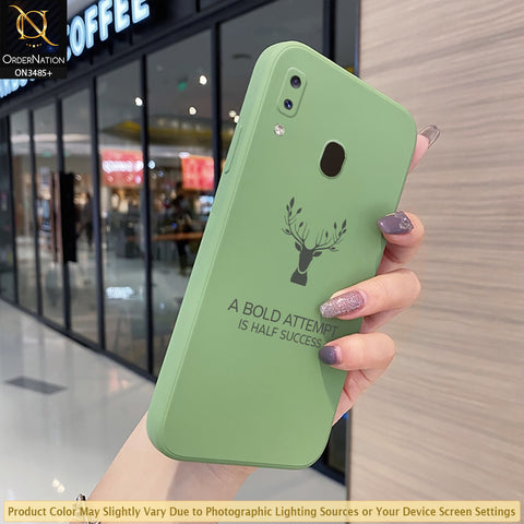 Samsung Galaxy A20 Cover - Light Green - ONation Bold Series - HQ Liquid Silicone Elegant Colors Camera Protection Soft Case ( Fast Delivery )