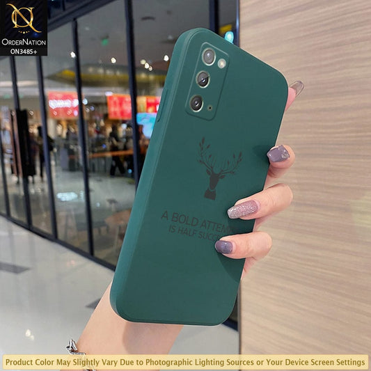 Samsung Galaxy Note 20 Cover - Dark Green - ONation Bold Series - HQ Liquid Silicone Elegant Colors Camera Protection Soft Case ( Fast Delivery )