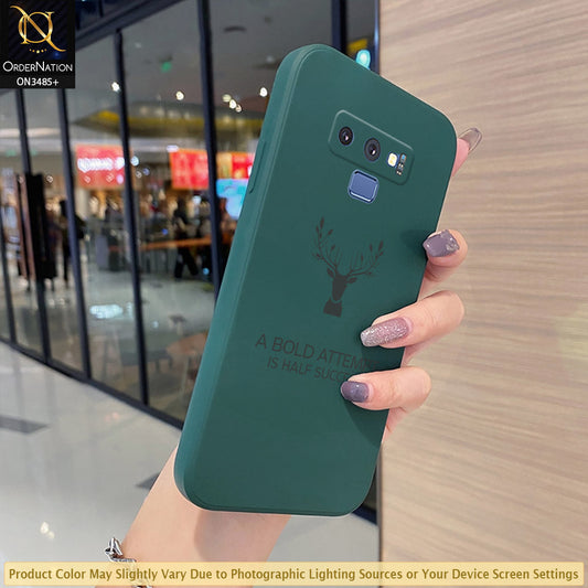 Samsung Galaxy Note 9 Cover - Dark Green - ONation Bold Series - HQ Liquid Silicone Elegant Colors Camera Protection Soft Case ( Fast Delivery )