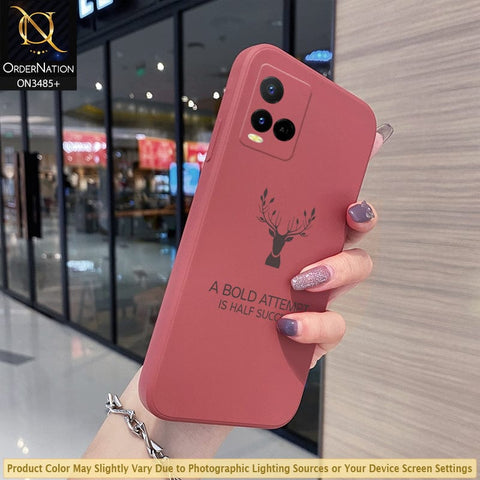 Vivo Y21e Cover - Red - ONation Bold Series - HQ Liquid Silicone Elegant Colors Camera Protection Soft Case ( Fast Delivery )