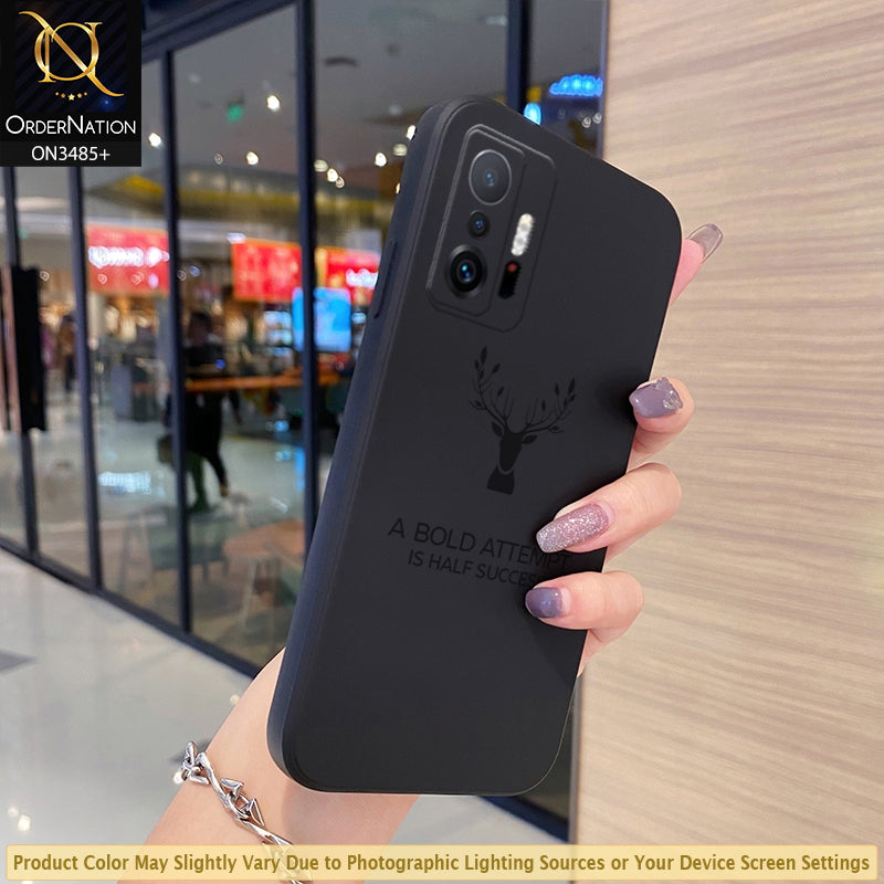 Xiaomi 11T Pro Cover - Black - ONation Bold Series - HQ Liquid Silicone Elegant Colors Camera Protection Soft Case ( Fast Delivery )