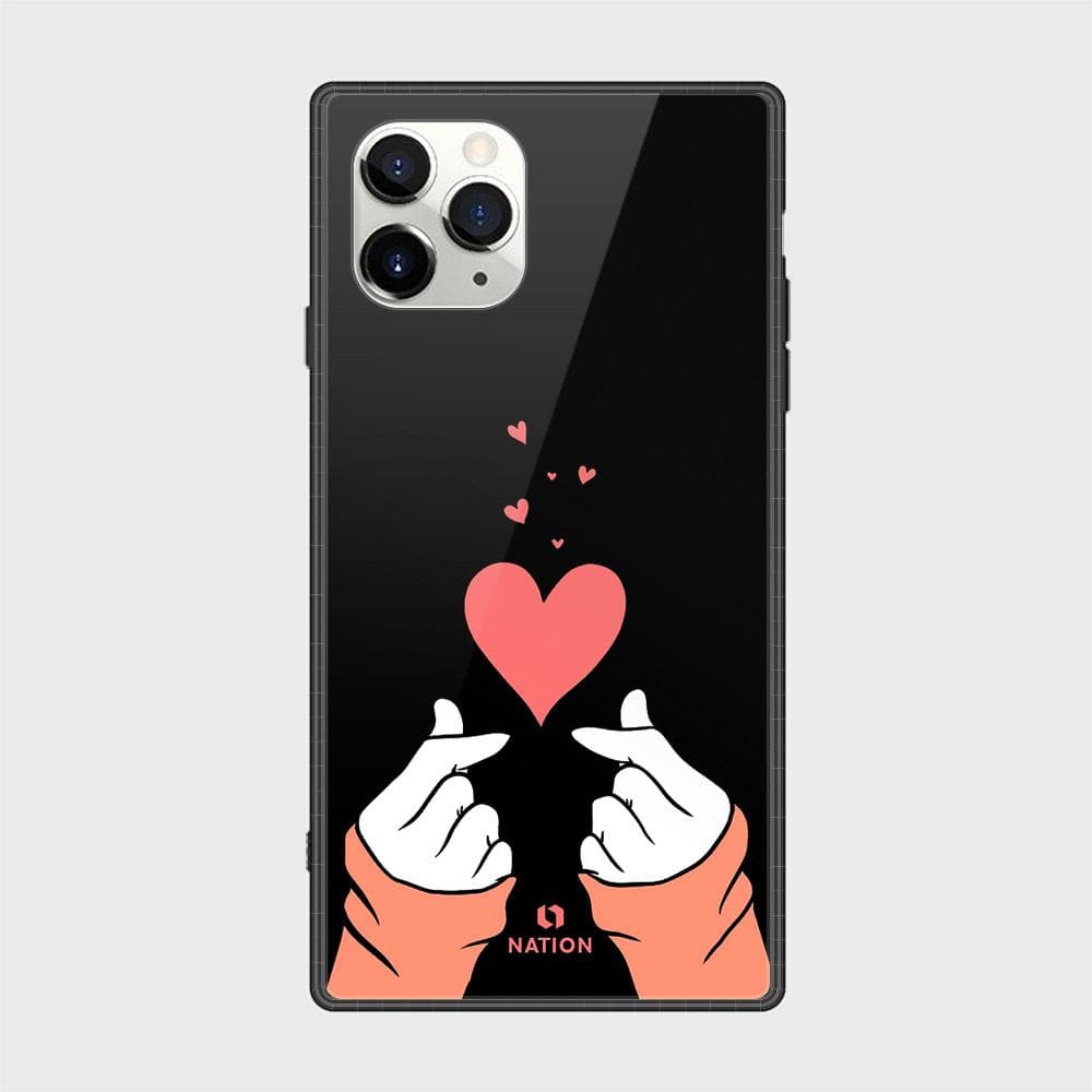 iPhone 12 Pro Cover - Onation Heart Series - D275 - HQ Ultra Shine Premium Infinity Glass Soft Silicon Borders Case ( Fast Delivery )