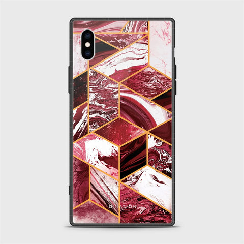 iPhone XS Max Cover - O'Nation Shades of Marble Series - D17 - HQ Ultra Shine Premium Infinity Glass Soft Silicon Borders Case ( Fast Delivery )