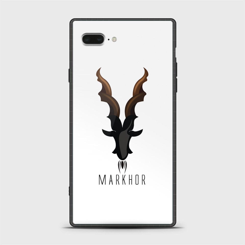 iPhone 8 Plus / 7 Plus Cover - Markhor Series - D4 - HQ Ultra Shine Premium Infinity Glass Soft Silicon Borders Case ( Fast Delivery )