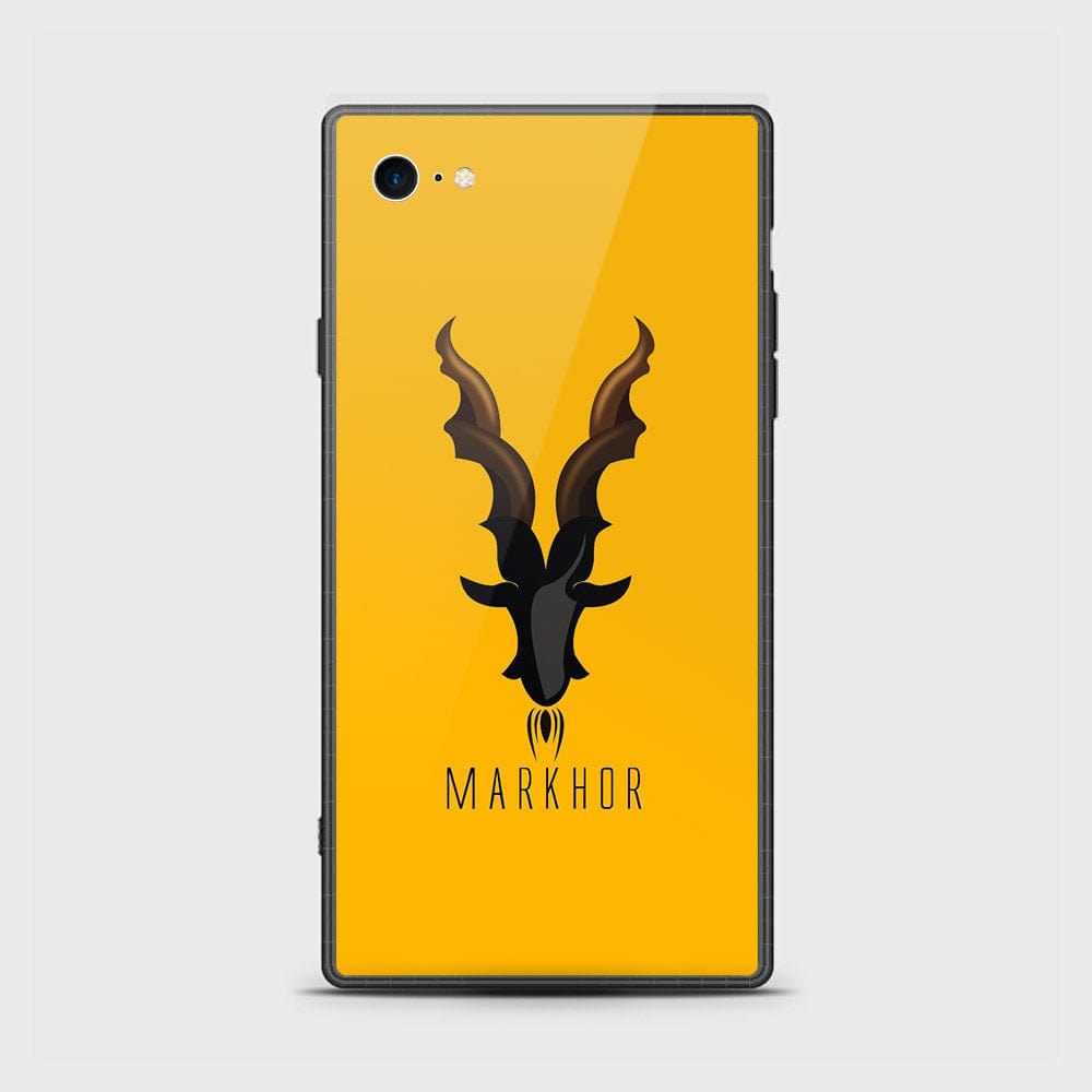 iPhone 8 / 7 Cover - Markhor Series - ( D31 ) HQ Ultra Shine Premium Infinity Glass Soft Silicon Borders Case ( Fast Delivery )