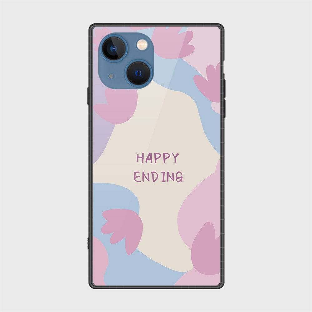iPhone 13 Cover - Happy Series - HQ Ultra Shine Premium Infinity Glass Soft Silicon Borders Case (Fast Delivery)