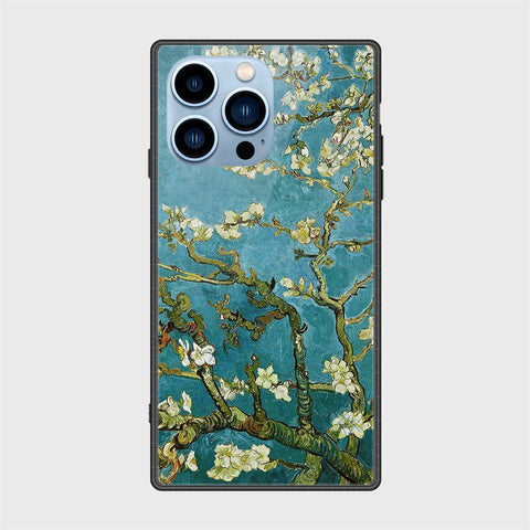 iPhone 13 Pro Max Cover- Floral Series 2 - HQ Ultra Shine Premium Infinity Glass Soft Silicon Borders Case (Fast Delivery)