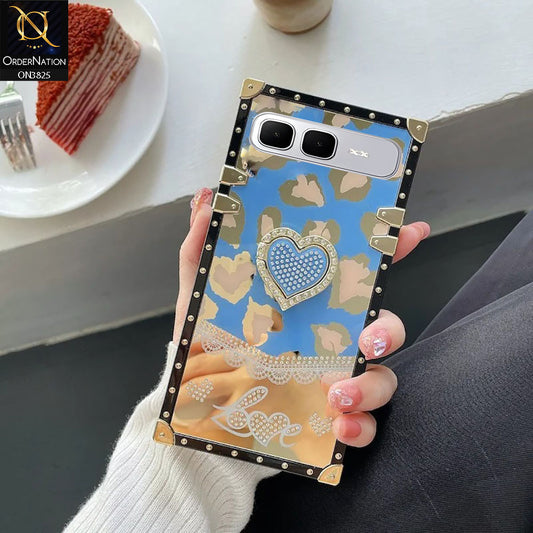 Infinix Smart 10 Plus Cover - Design 4 - Heart Bling Diamond Glitter Soft TPU Trunk Case With Ring Holder