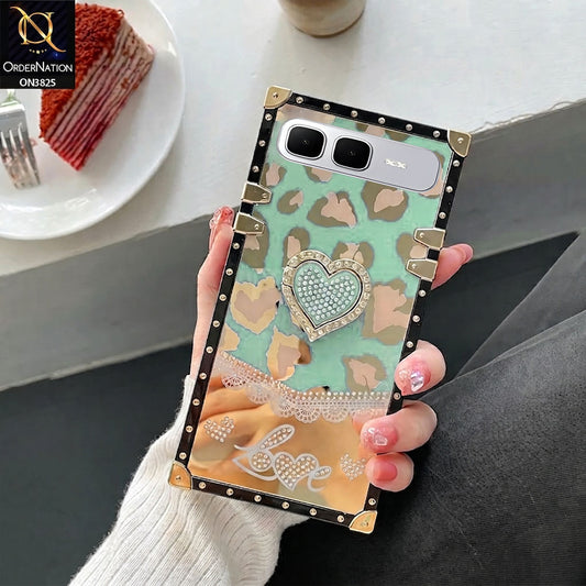 Infinix Smart 10 Plus Cover - Design 6 - Heart Bling Diamond Glitter Soft TPU Trunk Case With Ring Holder