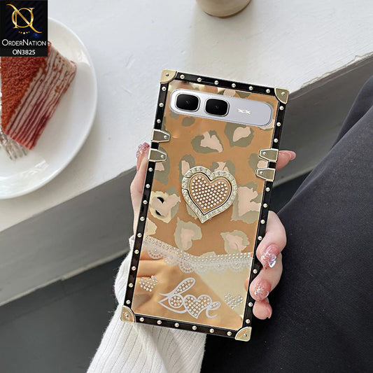 Infinix Smart 10 Plus Cover - Design 5 - Heart Bling Diamond Glitter Soft TPU Trunk Case With Ring Holder