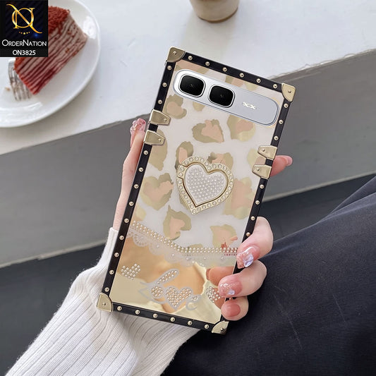 Infinix Smart 10 Plus Cover - Design 2 - Heart Bling Diamond Glitter Soft TPU Trunk Case With Ring Holder