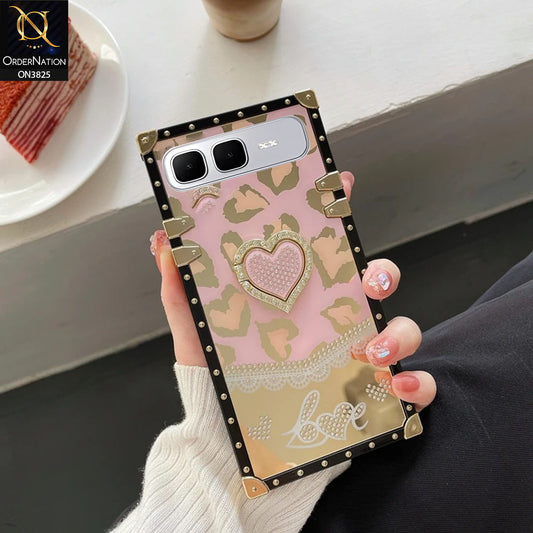 Infinix Smart 10 Plus Cover - Design 1 - Heart Bling Diamond Glitter Soft TPU Trunk Case With Ring Holder