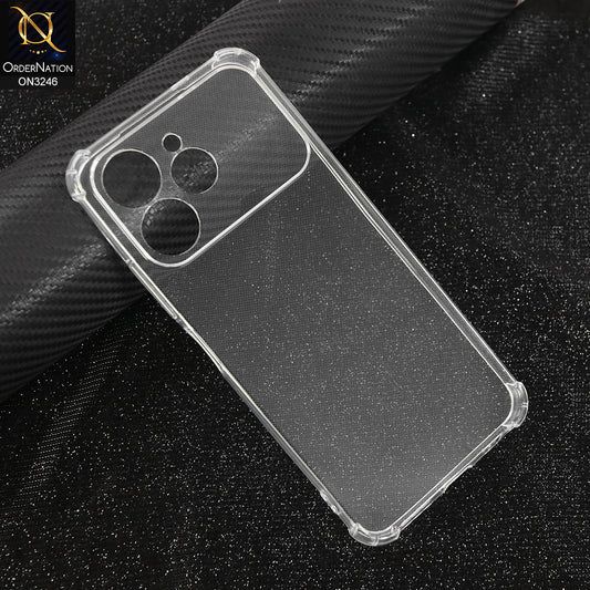 Tecno Spark 40 Cover - Transparent - Soft 4D Design Shockproof Silicone Transparent Clear Camera Protection Case